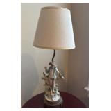 Bisque Table Lamp with Figure of a Boy