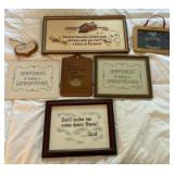 Vintage Cross Stitch and Wooden Signs