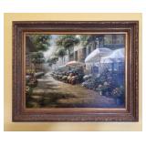 Framed Street Scene on Canvas