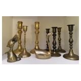 Brass Candlesticks and Animals