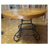Round Table with Wrought Iron Base