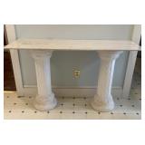 DIY Stone Top Pillar Table