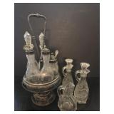 Silver Plate Cruet Set and More