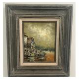 Adam Nautical Scene Oil on Board