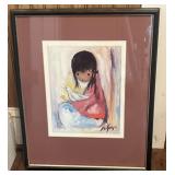 Ted DeGrazia "The White Dove." Framed Print