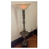 White Brass Altar Candlestick Lamp