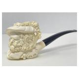 Hand Carved Musketeer Meerschaum Pipe