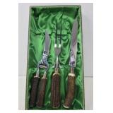 German Carving Set with Horn Handles