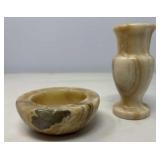 Marble Vase and Bowl