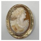 10KT Gold Cameo Brooch/Pendant