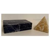 Marble Stamp Box and Paperweight