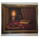 Framed Signed Still Life Oil Painting