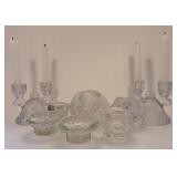 Vintage Glass Candlesticks and More