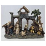 Nativity Scene with Resin Characters