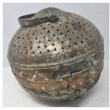 Antique Middle Eastern Copper Metal Lidded
