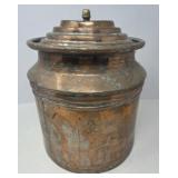 Copper Metal Container with Lid