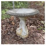 Concrete Birdbath, Planter and Frog