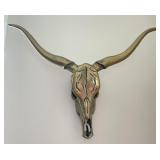 Bronze Western Longhorn Skull Wall Mount