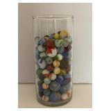 Marbles in Glass Vase