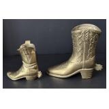 Brass Cowboy Boot Vases