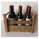 Wooden Crate of Wine Bottle Candles
