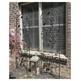 Outdoor Metal Trellis and Metal Lantern