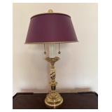 Brass Lamp with Toleware Shade