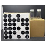 Glass Spice Bottles and Labels