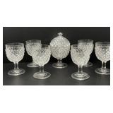 Early American Glass Co "Saw Tooth"  Water Goblets