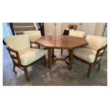 Drexel Heritage Octagon Table and Rolling Chairs