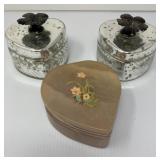 Alabaster and Mercury Glass Trinket Boxes
