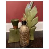 Green Vases with Mosaic Lantern