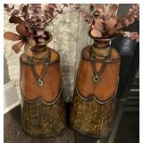 Pair of Metal Accent Vases