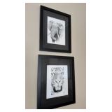 Framed Black And White Prints of Elephant and