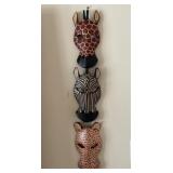 Wooden Animal Mask Wall Art