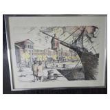 Vintage Water Color Signed Print of Montreal
