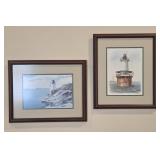 Two Signed Lighthouse Prints