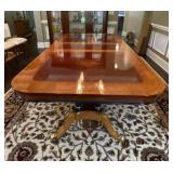 Italian Inlay Double Pedestal Dining Table