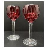Waterford Lismore Cased Crimson Red Crystal Hock