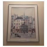 Framed Signed Print French Folk Scene