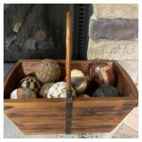 Basket with Decorative Balls