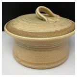 Signed Handmade Pottery Lidded Dish