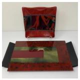 Glass Art Plate and Tray