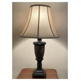 Bronzed Resin with Faux Marble Lamps