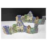 Rainbow Row Ceramic Candle Holder