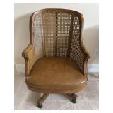 Caned Back Swivel Desk Chair