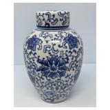 Blue and White Ceramic Ginger Jar