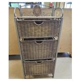 Metal and Wicker Storage Table