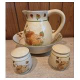 Fall Pitcher Bowl and Salt and Pepper Shakers