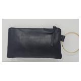 ABLE Black Leather Fozi Gold Ring Wristlet